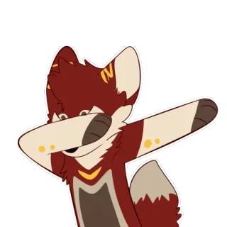😜 Furry, Animal, Dab, Pose, Dibujo animado telegram sticker