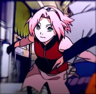 🌸 Sakura Naruto Anime, Dziewczyna, różowe włosy, Sakura, Naruto, Ninja telegram sticker
