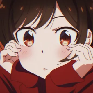 😳 Anime, Cô gái, Dễ thương, Hoạt hình, Chân dung, Kawaii whatsapp sticker