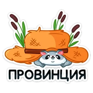 ☺️ ПРОВИНЦИЯ hamster, hat, province, Russian text, animal, sticker telegram sticker