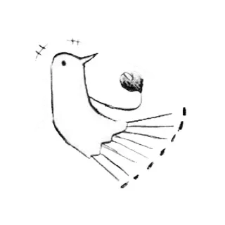 😃 นก, เรียบง่าย, สเก็ตช์, สัตว์, ธรรมชาติ, ศิลปะ whatsapp sticker