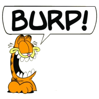 😏 Garfield BURP! cat, cartoon, burp, comic whatsapp sticker