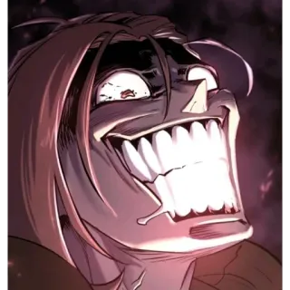 😁 man, creepy, smile, scary, face, creature telegram sticker