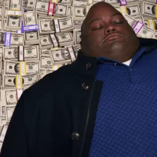 💰 money, cash, dollars, man, sleep, wealth telegram sticker
