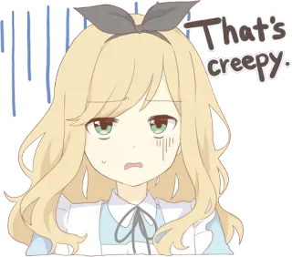 😰 That's creepy. Anime, Assustador, Sticker, Assustado, Feminino telegram sticker