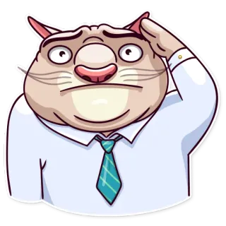 👌 kucing, dasi, bisnis, kantor, hormat whatsapp sticker