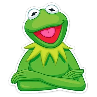 😄 Kermit kermit, frog, muppet, green, cartoon telegram sticker