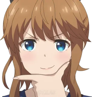 🤔 anime, garota, fofa, retrato, desenho animado, personagem whatsapp sticker