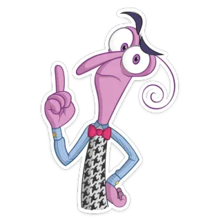 ☝️ Fear Inside Out Fear, Inside Out, Disney, Pixar, Cartoon character, Emotion telegram sticker