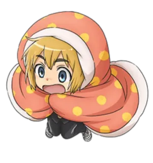 😱 Armin Arlert Attack on Titan Animé, Chibi, L'Attaque des Titans, Armin Arlelt, mignon, personnage telegram sticker