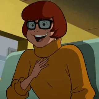 🐶 Velma Dinkley Scooby-Doo cartoon, mystery, glasses, orange, velma telegram sticker