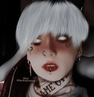 👽 Blue editado, cara, persona, pegatina telegram sticker