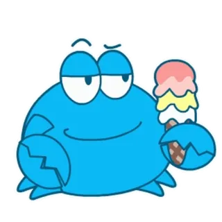 😋 Krabbe, Eis, süß, Cartoon, Essen, Tier whatsapp sticker