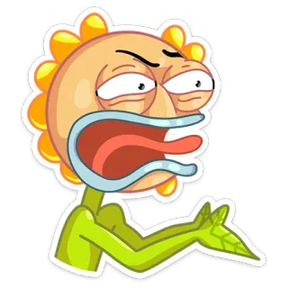 😡 Cartoon, Wütend, Sarkastisch, Blume, Lustig, Ausdruck whatsapp sticker