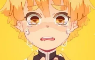 ⚡ Zenitsu Agatsuma Demon Slayer Anime, Pleurs, Demon Slayer, Zenitsu Agatsuma, Triste telegram sticker