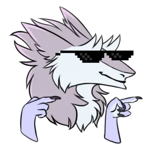 😎 furry, cartoon, glasses, wolf telegram sticker
