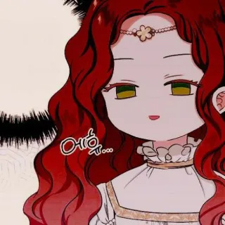 🍓 에휴... 动漫, 女孩, 红发, 可爱, 韩国, 表情 telegram sticker
