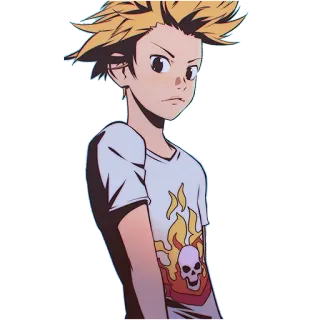 😕 Anime, Personaggio, Manga, Teschio, Fiamma, Maglietta telegram sticker