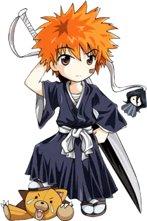 😌 Ichigo Kurosaki Bleach Аниме, Блич, Ичиго, Персонаж, Манга, Меч telegram sticker