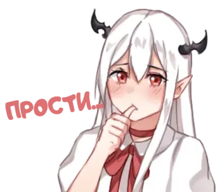 😞 anime, demon, girl, cute, sticker telegram sticker