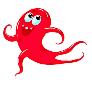 🏃 cartoon, monster, red, character, blob, creature telegram sticker