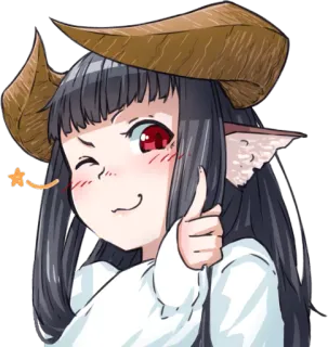 👉 アニメ, 悪魔っ娘, 角, キャラクター, ファンタジー telegram sticker