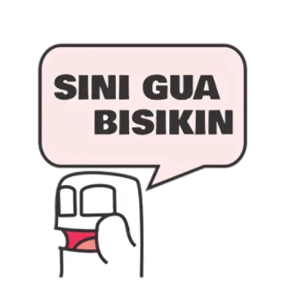 😚 SINI GUA BISIKIN 만화, 말풍선, 인도네시아어, 텍스트 스티커, 웃긴 telegram sticker