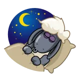 😴 ovelha, dormindo, noite, lua, desenho animado, sonho whatsapp sticker