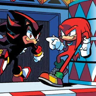 😎 Shadow and Knuckles Shadow, Knuckles, cartoon, sonic the hedgehog, videogame telegram sticker