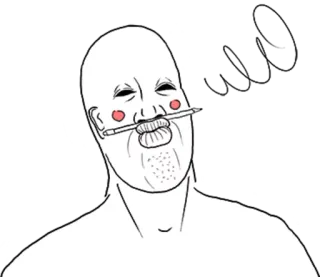 😚 cigarette, smoking, face, meme, cartoon, humor telegram sticker
