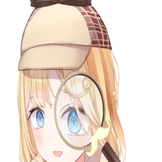 😮 Amelia Watson anime, vtuber, amelia watson, detective, magnifying glass, hololive whatsapp sticker