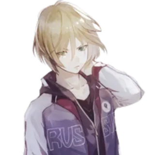 🙄 Yuri Plisetsky Yuri on Ice Russia Аниме, Yuri on Ice, Юрий Плисецкий, Русский, Фигурист, Мультфильм telegram sticker