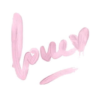 🖤 Love cinta, merah muda, dilukis, sapuan kuas, salam, romantis, stiker whatsapp sticker