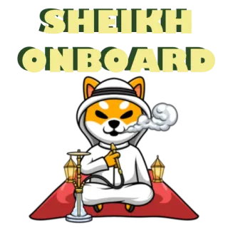 🔥 SHEIKH
ONBOARD Doge, Jeque, Cachimbas, Oriente Medio, Meme, Perro whatsapp sticker