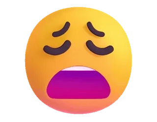 😩 Emoji, Triste, Expressão, Chateado, Desenho animado telegram sticker