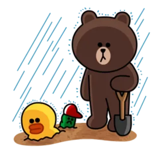 ⚰ Brown Bear медведь, утка, друг, милый, животное, мультфильм whatsapp sticker