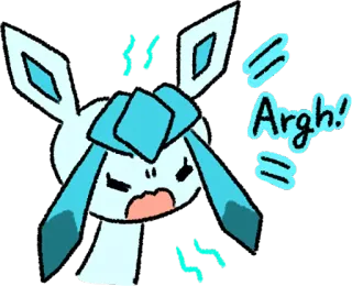 😡 Glaceon Argh! покемон, глацион, злой, лёд, ивилюция telegram sticker
