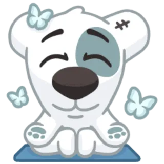 🦋 bear, animal, meditation, yoga, calm, peaceful, butterfly telegram sticker