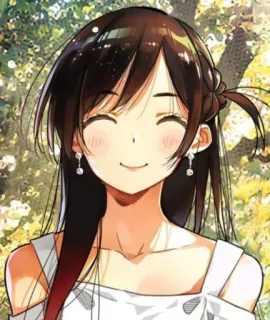 😍 Chizuru Ichinose Rent-A-Girlfriend Anime, Mädchen, lächelnd, Brünette, Chizuru Ichinose, Rent-a-Girlfriend whatsapp sticker
