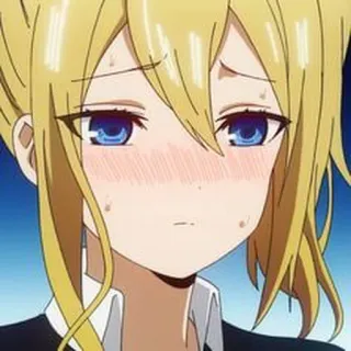 💛 Kaguya Shinomiya Kaguya-sama: Love Is War Аниме, Кагуя-сама, Кагуя Шиномия, Манга, Милый, Смущенный, Выражение лица, Пот telegram sticker