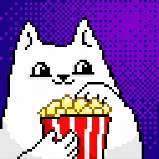 🍿 แมว, ป๊อปคอร์น, หนัง, ดู, ความบันเทิง, น่ารัก telegram sticker
