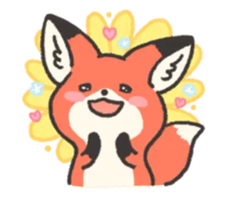 ☀️ 狐狸, 动物, 可爱, 卡通 telegram sticker
