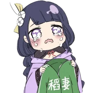 😭 稻妻 Anime, Llorando, Chibi, Personaje, Ilustración telegram sticker