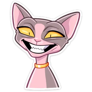 😀 Katze, Sphynx, gruselig, lustig, Cartoon, Tier, Aufkleber whatsapp sticker