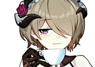 ☕ Anime, Dibujos animados, VTuber, Arte, Arte digital, Taza, Té telegram sticker
