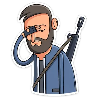 🤦‍♂️ arma, soldato, triste, uomo, uniforme whatsapp sticker