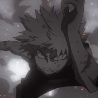 ☠ Bakugo My Hero Academia Anime, Manga, Explosión, Héroe, Villano, Superpoder, Fuego, Katsuki Bakugo telegram sticker