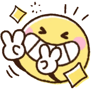 ⭐ Emoji, Signo de paz, Feliz, Amarillo, Dibujos animados telegram sticker