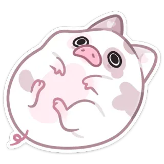 ☹ 돼지, 귀여운, 동물, 스티커, 만화 whatsapp sticker