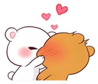 😚 ursos, amor, beijando, fofo, desenho animado telegram sticker
